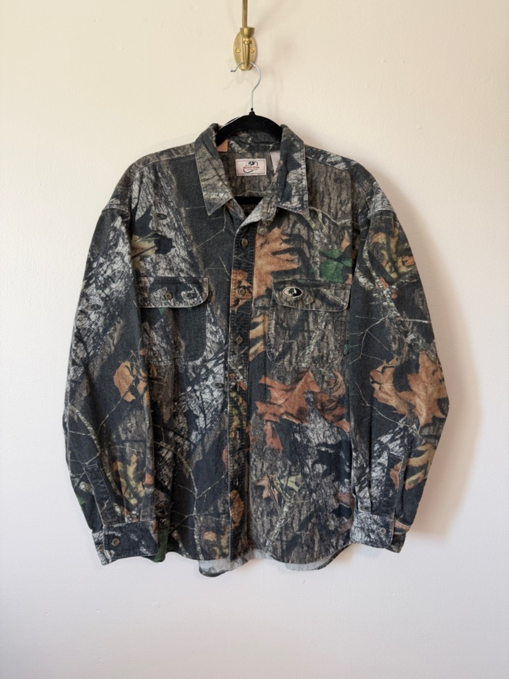 vintage mossy oak midweight button down size men’s large 100% cotton